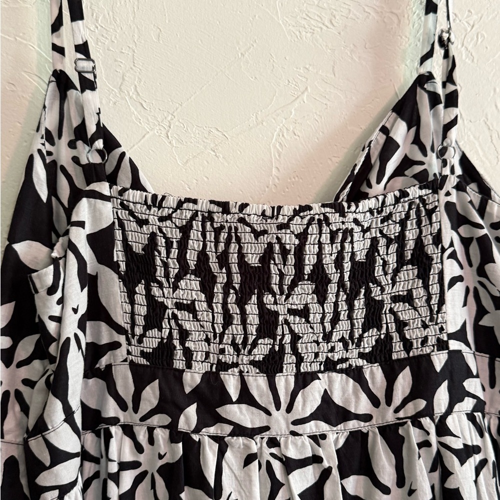 J Crew Black White Floral Dress Size 14 - Picture 5 of 12